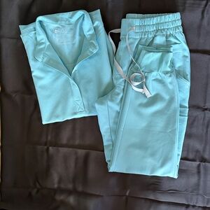 FIGS scrubs set in color Seaglass